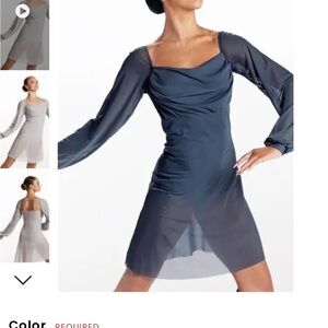 Balera mesh poet sleeve dress indigo